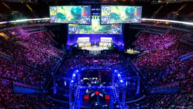 The scene at <i>Dota 2</i>'s The International event last year, which took place in Seattle and had a total prize pool of almost $US11 million.