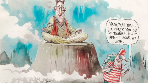 Management guru Simon Sinek laments the fate of Millennials and says corporations have a duty to help them. Illustration: David Rowe