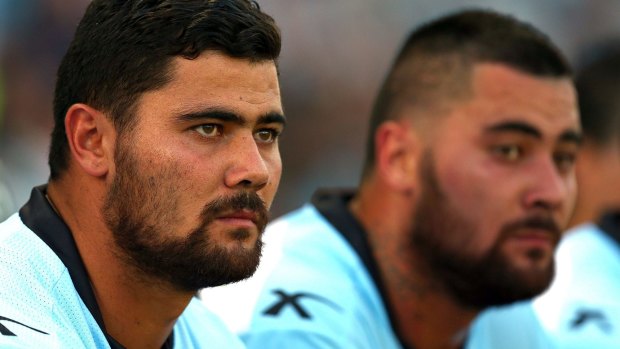 Banned: Cronulla's David and Andrew Fifita.