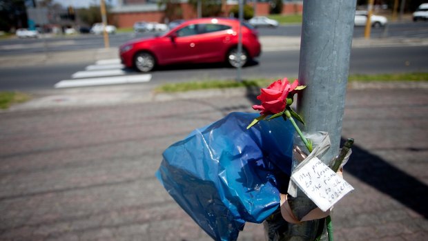 Flowers were left at notorious zebra crossing in Wantirna.