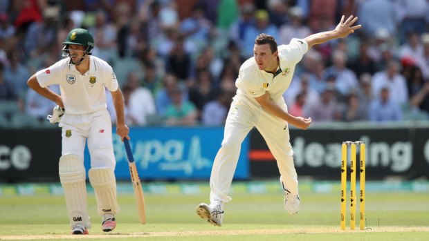 Milestone: Josh Hazlewood is closing in on 100 Test wickets.