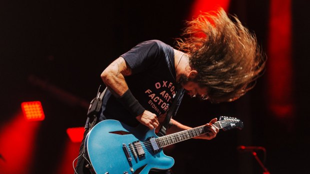 Dave Grohl of the Foo Fighters play Sydney at ANZ Stadium, Homebush Sydney.