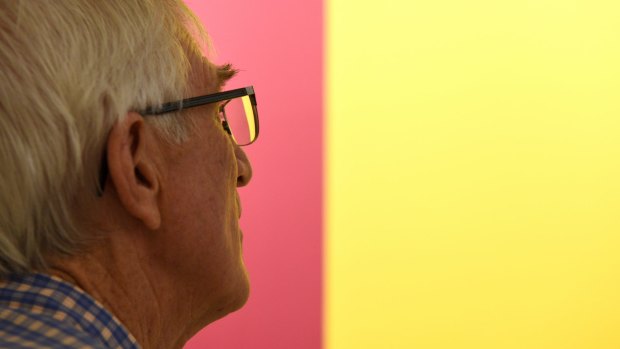 Norman Rickard studies art as part of the MCA's Artful program for people with dementia.
