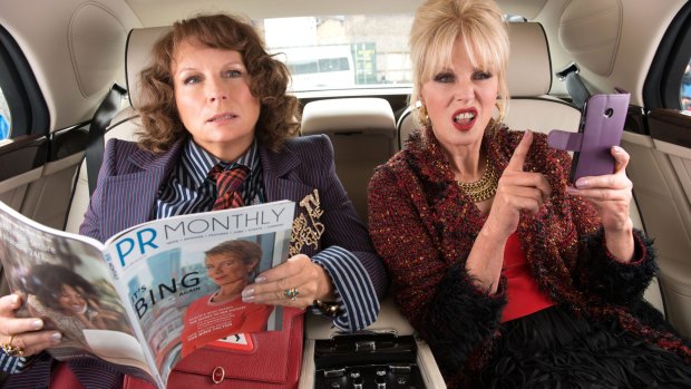 Jennifer Saunders, left, and Joanna Lumley in <i>Absolutely Fabulous: The Movie</i>.