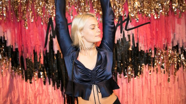 Former Australia's Next Top Model contestant Taylah Roberts at online store Nasty Gal's colourful launch into the Australian market.