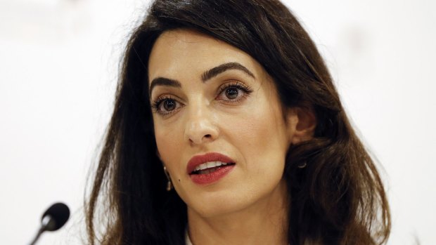 Amal Clooney, legal counsel to Mohamed Nasheed, speaks during a press conference in October 2015. 