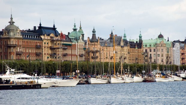 Yachts moored in Stockholm