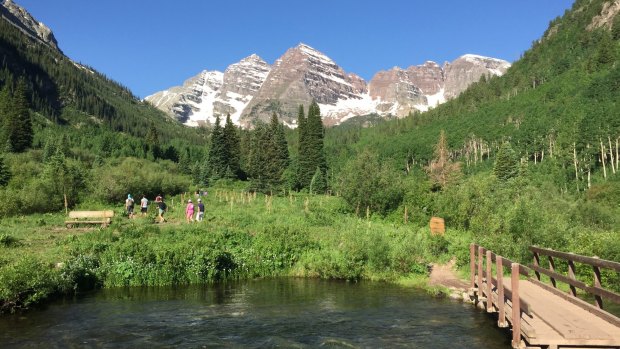  Hiking at Maroon Bells.