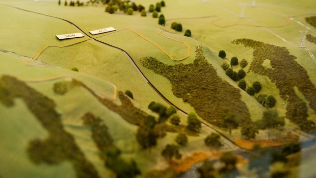 A model of the proposed Ginninderry development that straddles the ACT/NSW border.