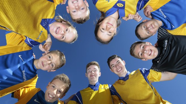 Belnorth has fielded teams in all 25 years of the Kanga Cup.  Anti-clockwise from bottom centre: Jack Fardon 15 of Melba, Ethan Swan 15 of Fisher, Izac Alves 11 of Sutton, Michael Marin 10 of Crace, Kaitlyn Dallacosta 11 of Murrumbateman, James Lemon 10 of Giralang, Olivia Buyteweg 11 of Giralang, Rocco Sergi 9 of Kaleen and Max Markezic 10 of Harrison.