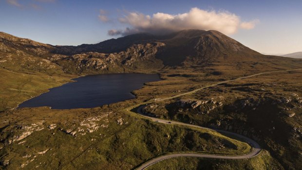Other-worldly: Driving on NC500 near Loch Assynt.