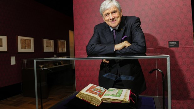 Kerry Stokes at the official opening of Revealing the Rothschild Prayer Book at the National Library of Australia.
