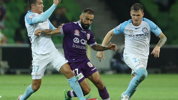 City limits: Diego Castro proved too hard to handle for Melbourne's defence.