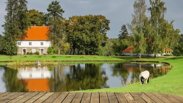 Rural landscape at the National Nature Reserve "Gauja", Latvia.