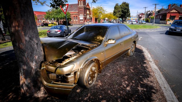 The gold car in North Fitzroy.