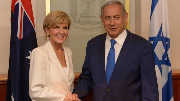A picture provided by the Israel Government Press Office shows Prime Minister Benjamin Netanyahu meeting with Australian Foreign Minister Julie Bishop.