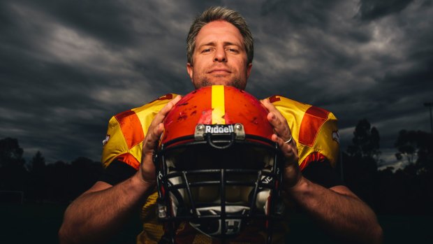 University of Canberra Firebirds captain Sam Babic ahead of this weekend's ACT Gridiron Capital Bowl.