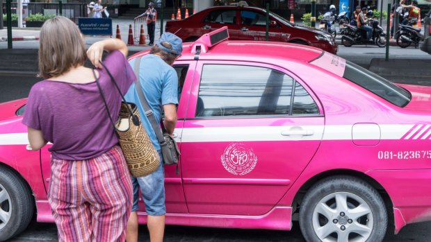In Bangkok, some taxi drivers bargain with tourists for higher price than what's on the meter.