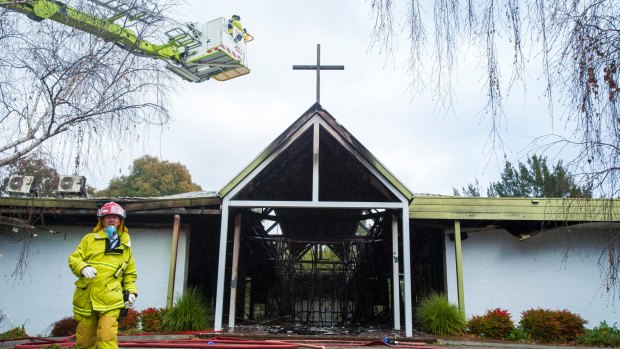 A suspicious fire has destroyed the Tuggeranong Baptist Church. 