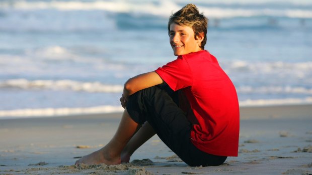 Bernard Tomic, then aged 13, on the Gold Coast in 2006.