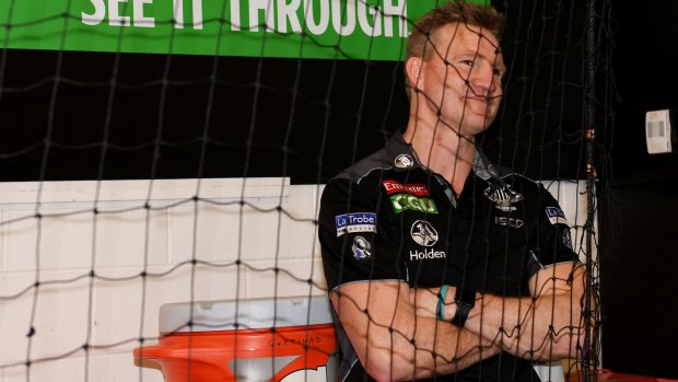See it through: Nathan Buckley will remain with Collingwood.
