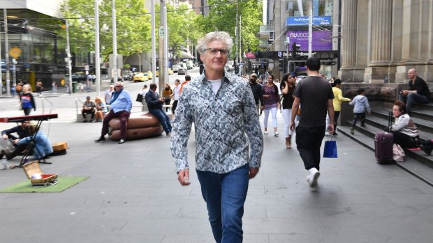 David Astle's "mad and kind of picaresque meander" passes through Bourke Street Mall.