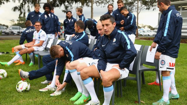 Picture this: Melbourne City players gather ahead of their clash with Wellington Phoenix.