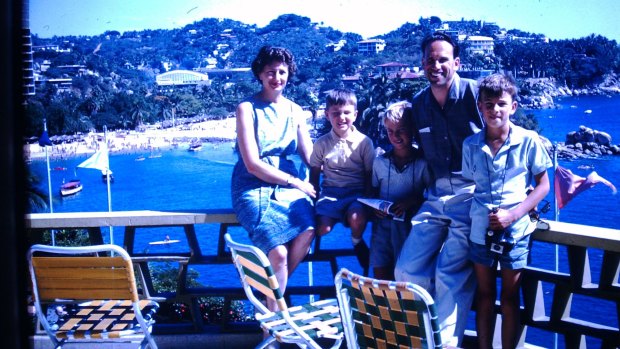 Bruce Mansfield and family in Acapulco, Mexico, in December 1964 on their way to the United States where they spent a year in 1965.