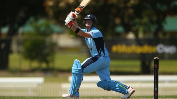 Flying start: Steve Smith of the Blues bats during the Matador Cup match.