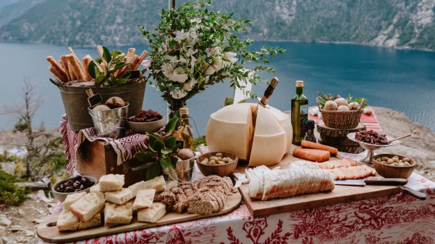 Wedding feast above Lago Nahuel Huapi.