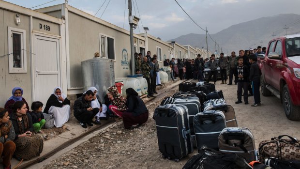 A camp for Yazidi refugees, some of whom were about to leave for resettlement in Germany.