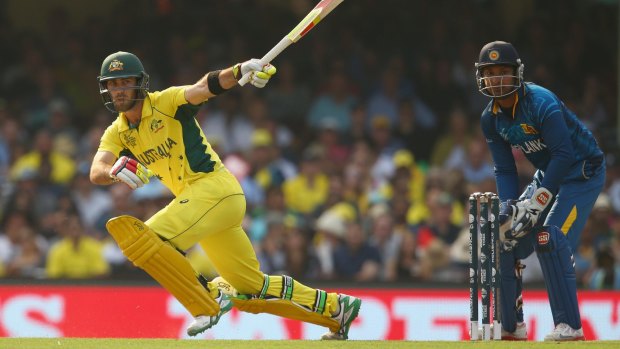 Showtime: Australia's Glenn Maxwell in action against Sri Lanka.