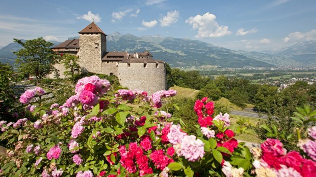 The castle of Vaduz, residence of the Prince of Liechtenstein.