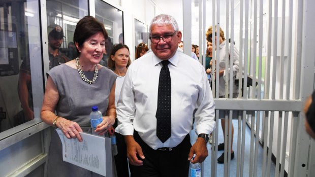 Commissioners Mick Gooda and Margaret White during their tour of the current Don Dale Youth Detention facilities.