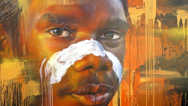 One of Adnate's portraits of an Aboriginal boy.