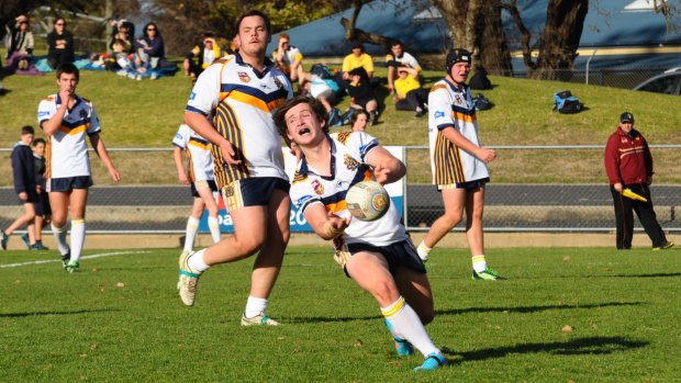 Tyler Horton playing rugby league before his injury.