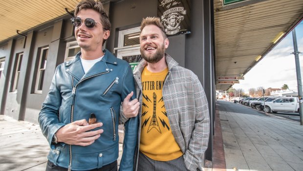 <I>Queer Eye</I> duo Antoni Porowski, left, and Bobby Berk are making over the Clubhouse hotel in Yass. 