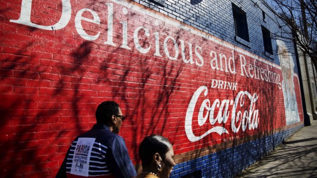 A sign in Atlanta, the home of Coke.