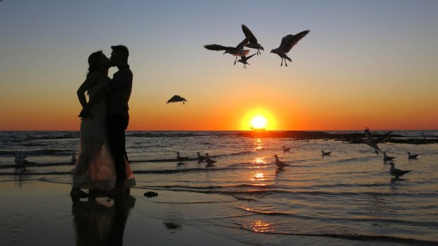 Beachgoers got an early start at Brighton Beach before the 39-degree day in Sydney. 