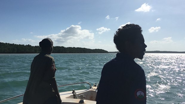 Marine rangers off Arafura Swamp, in east Arnhem Land.