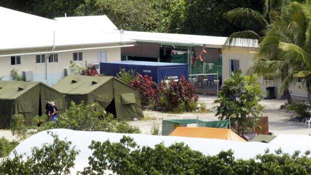 The Nauru detention centre where Amnesty International says refugees are packed into leaky tents in hot, cramped conditions.