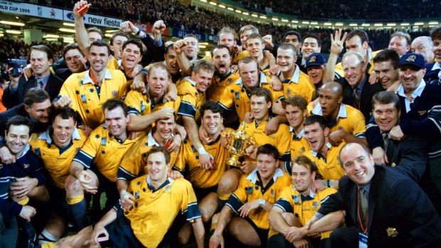 Golden period: The Wallabies celebrate winning the 1999 Rugby World Cup.