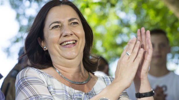 Successful campaign: Annastacia Palaszczuk at a post election barbecue in Brisbane last month. 