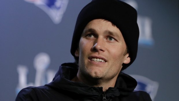 New England Patriots quarterback Tom Brady answers questions during a news conference Wednesday, Jan. 31, 2018, in Minneapolis. 