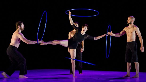 Circa performer Jessica Connell during her hula hoop routine at the Canberra Theatre.