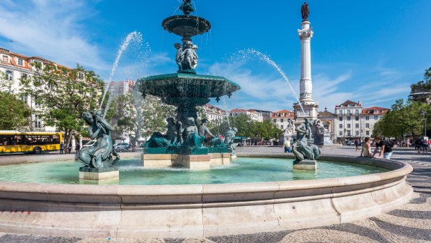 Rossio square in Lisbon's old town.