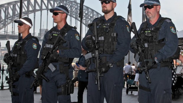 Public Order and Riot Squad officers with the Colt M4 assault rifles.