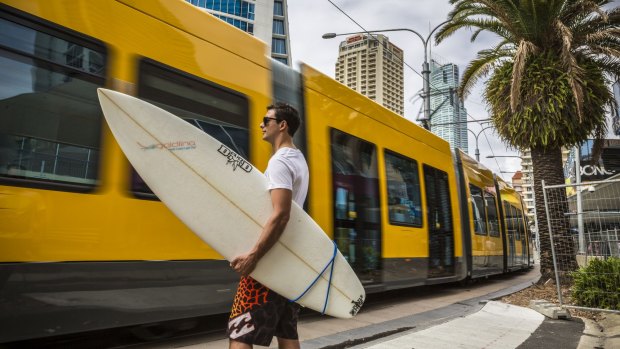 The Gold Coast light rail line looks set to link up with the main rail network by the 2018 Commonwealth Games.