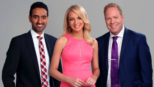 <i>The Project's</i> current co-hosts Waleed Aly, Carrie Bickmore and Peter Helliar.