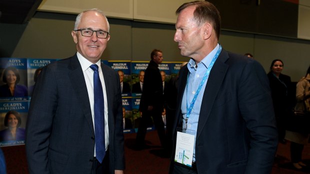 Prime Minister Malcolm Turnbull and former PM Tony Abbott.